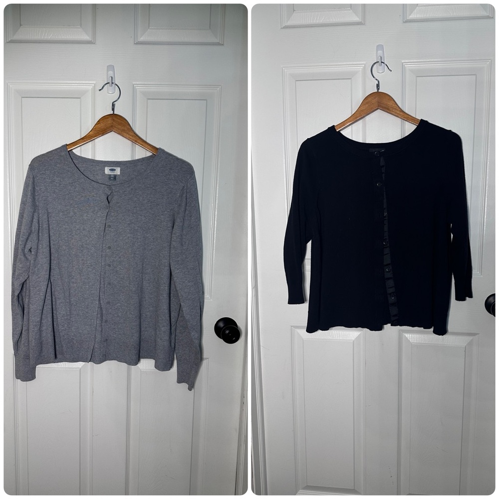 Gray and Black Cardigan Set